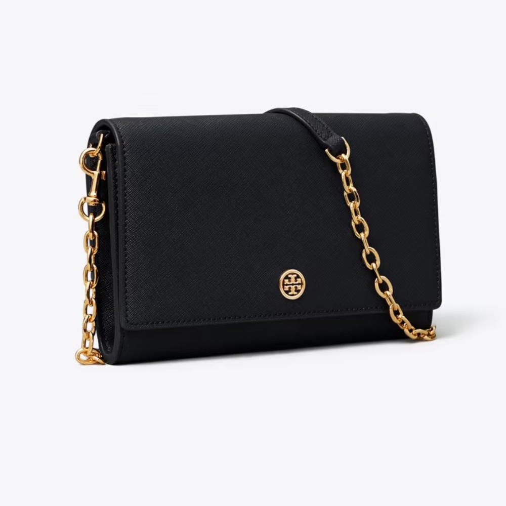 Tory Burch Robinson Chain Wallet / Black Crossbody Bag